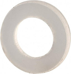 Made in USA - #4 Screw, Grade 6/6 Nylon Standard Flat Washer - 0.12" ID x 0.22" OD, 0.031" Thick, Plain Finish - Apex Tool & Supply