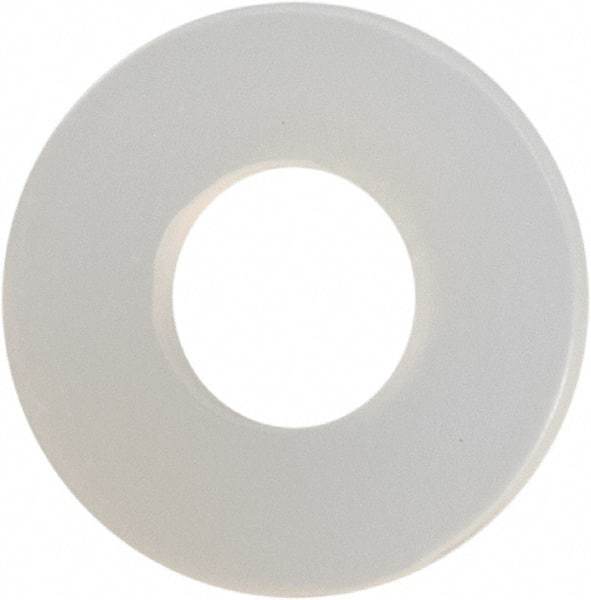 Made in USA - #4 Screw, Grade 6/6 Nylon Standard Flat Washer - 0.12" ID x 0.28" OD, 0.031" Thick, Plain Finish - Apex Tool & Supply