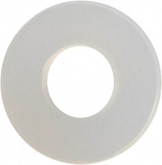 Made in USA - #4 Screw, Grade 6/6 Nylon Standard Flat Washer - 0.12" ID x 0.28" OD, 0.031" Thick, Plain Finish - Apex Tool & Supply