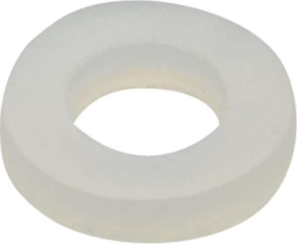 Made in USA - #6 Screw, Grade 6/6 Nylon Standard Flat Washer - 0.162" ID x 0.312" OD, 0.062" Thick, Plain Finish - Apex Tool & Supply