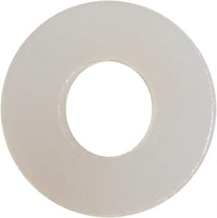 Made in USA - #8 Screw, Grade 6/6 Nylon Standard Flat Washer - 0.177" ID x 0.408" OD, 0.062" Thick, Plain Finish - Apex Tool & Supply
