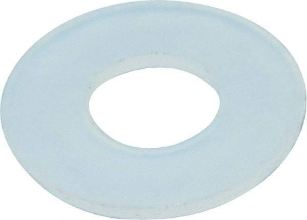 Made in USA - #10 Screw, Grade 6/6 Nylon Standard Flat Washer - 0.2" ID x 0.45" OD, 0.031" Thick, Plain Finish - Apex Tool & Supply
