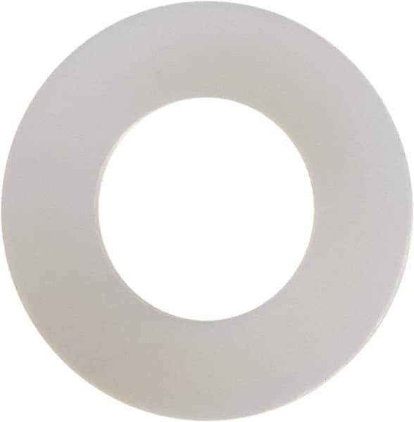 Made in USA - #12 Screw, Grade 6/6 Nylon Standard Flat Washer - 0.24" ID x 0.465" OD, 0.015" Thick, Plain Finish - Apex Tool & Supply