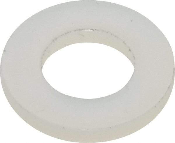 Made in USA - #12 Screw, Grade 6/6 Nylon Standard Flat Washer - 0.252" ID x 0.472" OD, 0.062" Thick, Plain Finish - Apex Tool & Supply