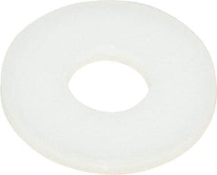 Made in USA - 1/4" Screw, Grade 6/6 Nylon Standard Flat Washer - 0.26" ID x 0.687" OD, 0.062" Thick, Plain Finish - Apex Tool & Supply