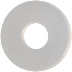 Made in USA - #0 Screw, Grade 6/6 Nylon Standard Flat Washer - 0.068" ID x 0.188" OD, 0.025" Thick, Plain Finish - Apex Tool & Supply