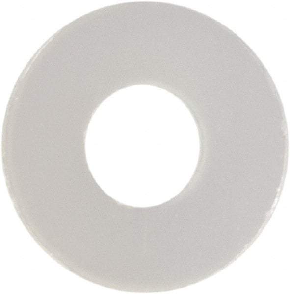 Made in USA - #1 Screw, Grade 6/6 Nylon Standard Flat Washer - 0.084" ID x 0.219" OD, 0.025" Thick, Plain Finish - Apex Tool & Supply