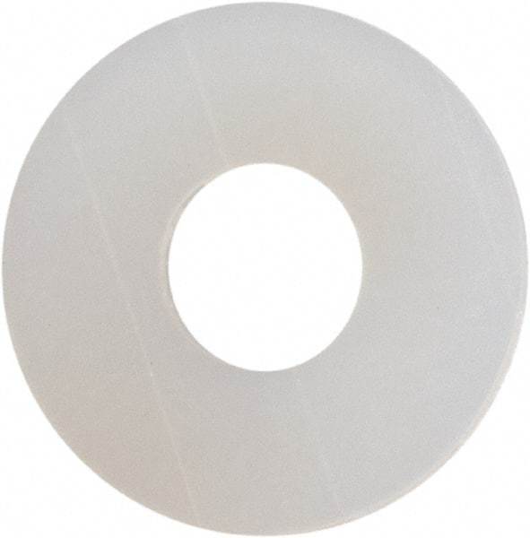 Made in USA - #3 Screw, Grade 6/6 Nylon Standard Flat Washer - 0.109" ID x 0.312" OD, 0.031" Thick, Plain Finish - Apex Tool & Supply