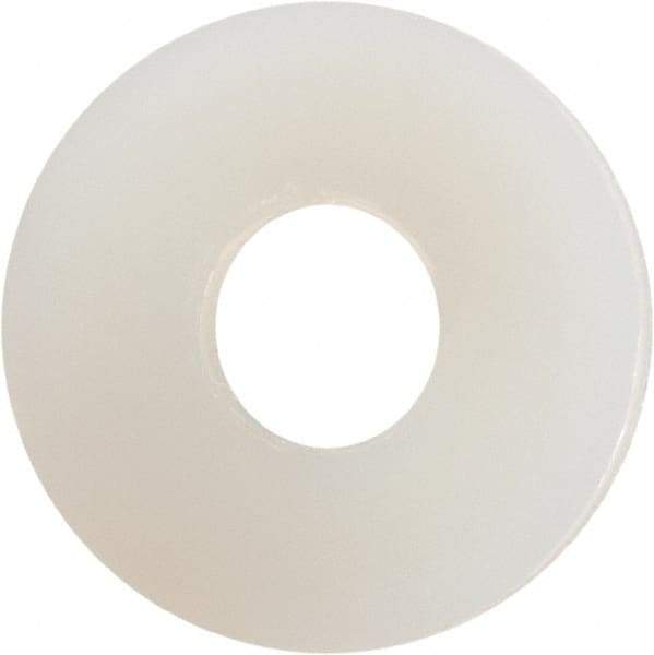 Made in USA - #5 Screw, Grade 6/6 Nylon Standard Flat Washer - 0.141" ID x 0.406" OD, 0.04" Thick, Plain Finish - Apex Tool & Supply
