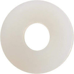 Made in USA - #5 Screw, Grade 6/6 Nylon Standard Flat Washer - 0.141" ID x 0.406" OD, 0.04" Thick, Plain Finish - Apex Tool & Supply