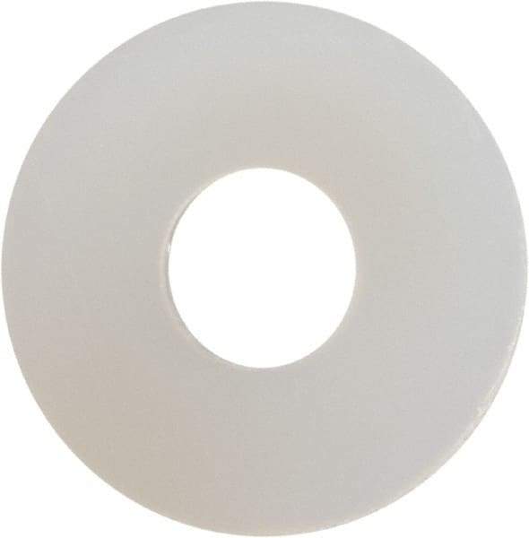 Made in USA - #6 Screw, Grade 6/6 Nylon Standard Flat Washer - 0.156" ID x 0.438" OD, 0.04" Thick, Plain Finish - Apex Tool & Supply