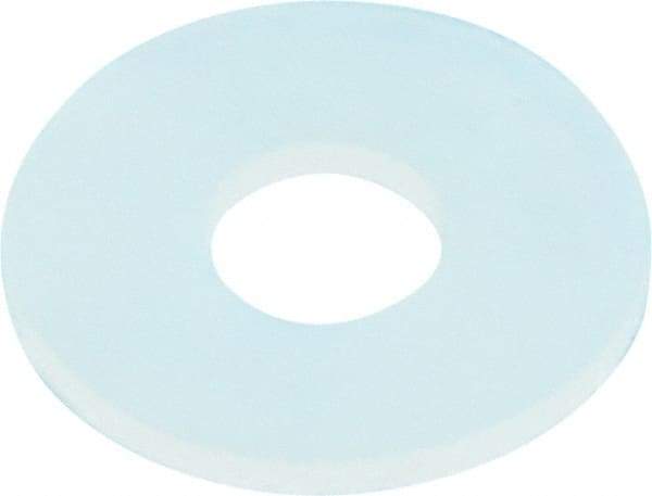 Made in USA - #10 Screw, Grade 6/6 Nylon Standard Flat Washer - 0.203" ID x 0.562" OD, 0.04" Thick, Plain Finish - Apex Tool & Supply