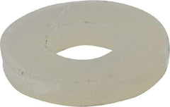 Made in USA - #8 Screw, Grade 6/6 Nylon Standard Flat Washer - 0.173" ID x 3/8" OD, 0.062" Thick, Plain Finish - Apex Tool & Supply