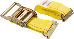 Lift-All - 12' Long x 2" Wide, 1,000 Lb Basket Capacity, 3,000 Lb Vertical Capacity, Polyester Web Sling - Yellow - Apex Tool & Supply