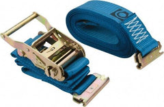 Lift-All - 20' Long x 2" Wide, 1,000 Lb Basket Capacity, 3,000 Lb Vertical Capacity, Polyester Web Sling - Blue - Apex Tool & Supply