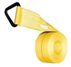 Lift-All - 27' Long x 4" Wide, 5,000 Lb Vertical Capacity, Polyester Web Sling - Yellow - Apex Tool & Supply