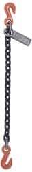 Lift-All - 5' Long x 1-29/32" Wide, 4,300 Lb Basket Capacity, Alloy Steel Web Sling - 4,300 Lb Choker Capacity, SGG Chain Sling, 9/32" Diam Chain, Natural, Single Style - Apex Tool & Supply