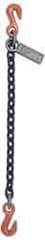 Lift-All - 5' Long x 1-29/32" Wide, 4,300 Lb Basket Capacity, Alloy Steel Web Sling - 4,300 Lb Choker Capacity, SGG Chain Sling, 9/32" Diam Chain, Natural, Single Style - Apex Tool & Supply