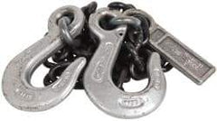 Lift-All - 5' Long x 3-1/2" Wide, 4,300 Lb Basket Capacity, Alloy Steel Web Sling - 4,300 Lb Choker Capacity, SSS Chain Sling, 9/32" Diam Chain, Natural, Single Style - Apex Tool & Supply