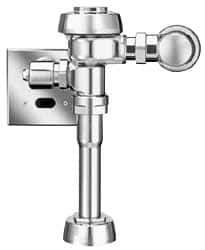 Sloan Valve Co. - 1-1/4" Spud Coupling, 3/4" Pipe, Urinal Automatic Flush Valve - Handle Opening, 1 Gal per Flush, Metal Cover, Powered by Electrical Line with 24 Volt Step Down Transformer - Apex Tool & Supply