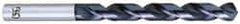 OSG - 12.10056mm 120° Vanadium High Speed Steel Jobber Drill - TiCN Finish, Right Hand Cut, Spiral Flute, Straight Shank, 151mm OAL, Standard Point - Apex Tool & Supply