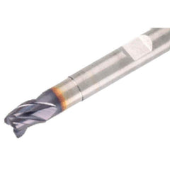 Iscar - 3/8", 3 Flute, Single End, Solid Carbide, Corner Chamfer End Mill - 2-1/2" OAL, 38° Helix, Right Hand Flute, 7/16" LOC, Right Hand Cut, 0.87" Extended Reach - Apex Tool & Supply