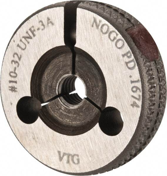 Vermont Gage - 10-32 No Go Single Ring Thread Gage - Class 3A, Tool Steel - Apex Tool & Supply