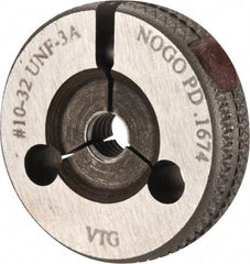 Vermont Gage - 10-32 No Go Single Ring Thread Gage - Class 3A, Tool Steel - Apex Tool & Supply