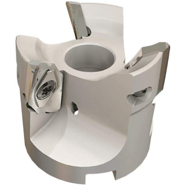 Iscar - 5 Inserts, 125mm Cut Diam, 40mm Arbor Diam, 15.8mm Max Depth of Cut, Indexable Square-Shoulder Face Mill - 0/90° Lead Angle, 63mm High, HM90 APCR 1605 Insert Compatibility, Through Coolant, Series Helialu - Apex Tool & Supply