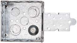 Cooper Crouse-Hinds - 1 Gang, (13) 1/2 & 3/4" Knockouts, Steel Square Outlet Box - 4" Overall Height x 4" Overall Width x 1-1/2" Overall Depth - Apex Tool & Supply