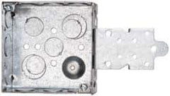 Cooper Crouse-Hinds - 1 Gang, (13) 1/2 & 3/4" Knockouts, Steel Square Outlet Box - 4" Overall Height x 4" Overall Width x 1-1/2" Overall Depth - Apex Tool & Supply