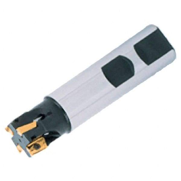 Iscar - 40mm Cut Diam, 14.3mm Max Depth of Cut, 40mm Shank Diam, 200mm OAL, Indexable Square Shoulder End Mill - Weldon Shank, 90° Lead Angle, Series Heli2000 - Apex Tool & Supply