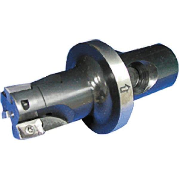 Iscar - 1-1/4" Cut Diam, 0.35" Max Depth of Cut, 3.74" OAL, Indexable Square Shoulder End Mill - CF4 Modular Connection, 90° Lead Angle, Through Coolant, Series ClickFit, Heli2000 - Apex Tool & Supply