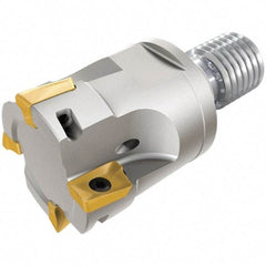 Iscar - 25mm Cut Diam, 10mm Max Depth of Cut, Indexable Square Shoulder End Mill - M12 Modular Connection, 90° Lead Angle, Through Coolant, Series FlexFit, Heli2000 - Apex Tool & Supply