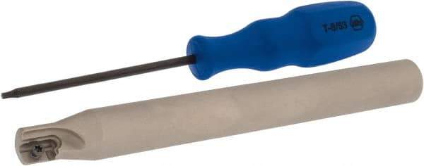 Iscar - 1/2" Cut Diam, 0.394" Max Depth of Cut, 5/8" Shank Diam, 6" OAL, Indexable Square Shoulder End Mill - Cylindrical Shank, 90° Lead Angle, Series Heli2000 - Apex Tool & Supply