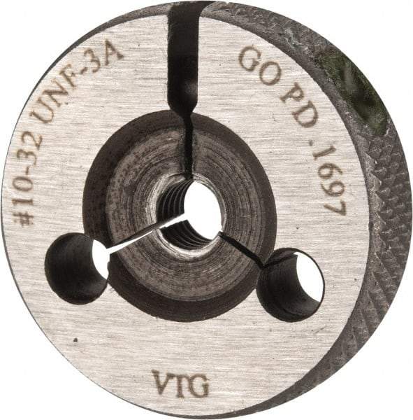 Vermont Gage - 10-32 Go Single Ring Thread Gage - Class 3A, Tool Steel - Apex Tool & Supply