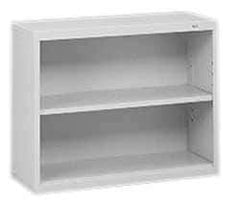 Tennsco - 2 Shelf, 28" High x 34-1/2" Wide Bookcase - 13-1/2" Deep, Steel, Putty - Apex Tool & Supply