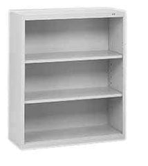 Tennsco - 3 Shelf, 40" High x 34-1/2" Wide Bookcase - 13-1/2" Deep, Steel, Putty - Apex Tool & Supply