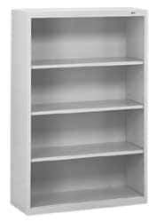 Tennsco - 4 Shelf, 52" High x 34-1/2" Wide Bookcase - 13-1/2" Deep, Steel, Putty - Apex Tool & Supply