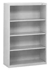 Tennsco - 4 Shelf, 52" High x 34-1/2" Wide Bookcase - 13-1/2" Deep, Steel, Putty - Apex Tool & Supply