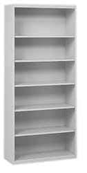 Tennsco - 6 Shelf, 78" High x 34-1/2" Wide Bookcase - 13-1/2" Deep, Steel, Putty - Apex Tool & Supply