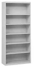 Tennsco - 6 Shelf, 78" High x 34-1/2" Wide Bookcase - 13-1/2" Deep, Steel, Putty - Apex Tool & Supply