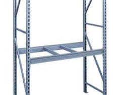 Tennsco - 10,000 Lb Capacity Bulk Storage Welded Rack End - 1-3/4" Wide x 96" High x 24" Deep x 1-3/4" Thick, Medium Gray - Apex Tool & Supply