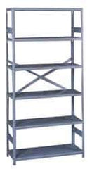 Tennsco - 6 Shelf Commercial Grade Open Steel Shelving - 300 Lb Capacity, 36" Wide x 75" High x 18" Deep, Medium Gray - Apex Tool & Supply
