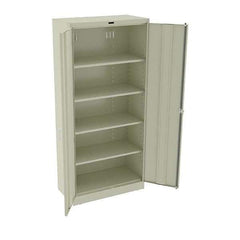 Tennsco - 5 Shelf Locking Storage Cabinet - Steel, 36" Wide x 18" Deep x 78" High, Putty - Apex Tool & Supply