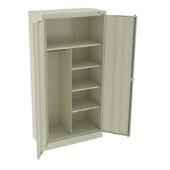 Tennsco - 6 Shelf Combination Storage Cabinet - Steel, 36" Wide x 18" Deep x 72" High, Putty - Apex Tool & Supply
