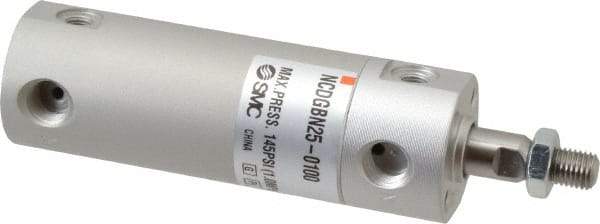SMC PNEUMATICS - 1" Bore Double Acting Air Cylinder - 1/8 Port, 5/16-24 Rod Thread, 140 Max psi, 40 to 140°F - Apex Tool & Supply