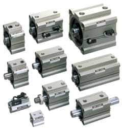 SMC PNEUMATICS - 1-3/8" Stroke x 3/4" Bore Double Acting Air Cylinder - 10-32 Port, 10-32 Rod Thread, 145 Max psi, 15 to 160°F - Apex Tool & Supply