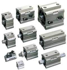 SMC PNEUMATICS - 2-15/16" Stroke x 4" Bore Double Acting Air Cylinder - 3/8 Port, 3/4-16 Rod Thread, 145 Max psi, 15 to 160°F - Apex Tool & Supply