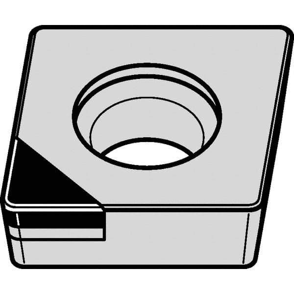 Kennametal - CCGW21.51 F Grade KD1425 Polycrystalline Diamond (PCD) Turning Insert - 80° Diamond, 1/4" Inscr Circle, 3/32" Thick, 1/64" Corner Radius - Apex Tool & Supply
